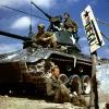 Crew of a US M-24 tank during the Korean War 1950-1953. 